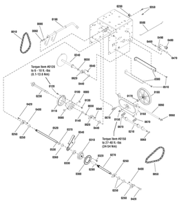 Traction Drive Group Diagram and Parts List for 1695751-18-2829-30 2009 Briggs and Stratton Snow Blower